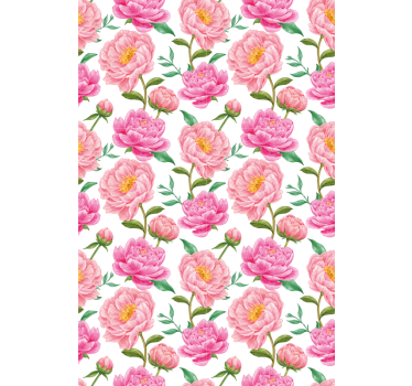 Lyserød blomst klassisk rullegardin - TenStickers