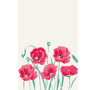 Røde valmuer køkkenblomster - TenStickers