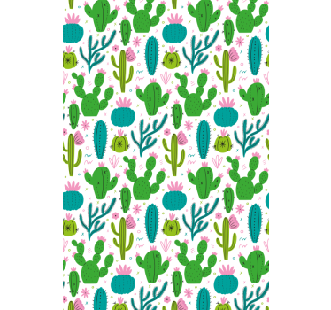 Blomster kaktus rullegardin - TenStickers