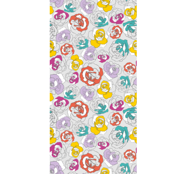 Blomstertegninger og levende farver rullegardin - TenStickers