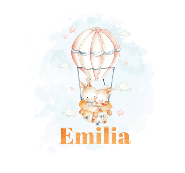 Pastelballon med søde dyr rullgardin kunst - TenStickers