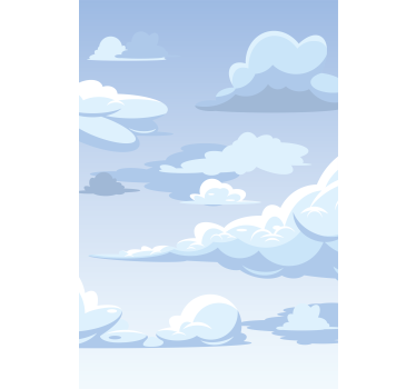 Tegneserie stil himmel tegning sky rullegardin - TenStickers