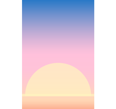 Retro solnedgang med farver stue rullegardin - TenStickers