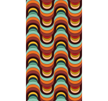 Retro bølgemønster vintage rullegardin - TenStickers