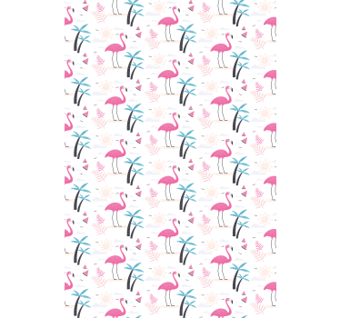 Tropisk lyserød flamingo dyr rullgardin - TenStickers
