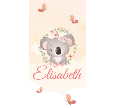 Mørklægningsgardiner børn med navnet baby koala - TenStickers