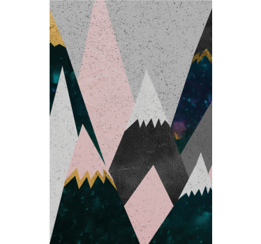 Farverige bjerge sjovt design børn rullgardin - TenStickers