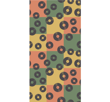 Retro vinylplader vintage rullegardin - TenStickers