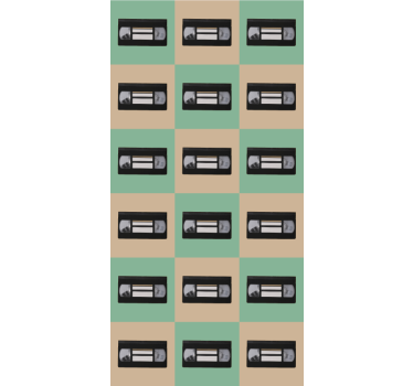 Retro tape mønster vintage rullegardin - TenStickers
