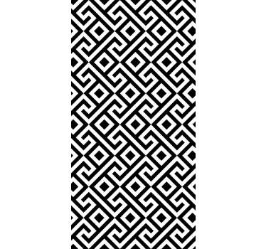 Geometrisk sort hvid rullegardin mønster - TenStickers
