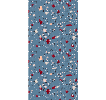 Blå geometrisk terrazzo rullegardin mønster - TenStickers