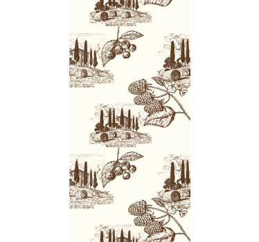 Elegant grapevine mønster vintage rullegardin - TenStickers