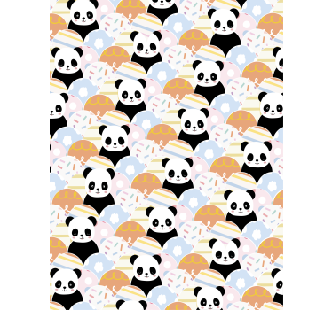 Baby panda fest mørklægningsgardiner børn - TenStickers
