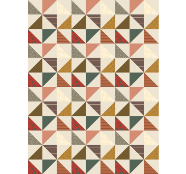 Patchwork geometrisk mere vintage rullgardin - TenStickers