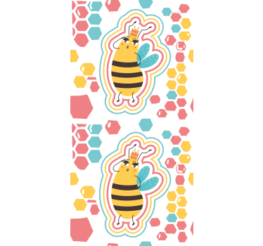 Dronning bi illustration rullegardin børn - TenStickers