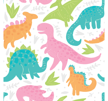 Pastelfarver dinosaurus rullegardin - TenStickers
