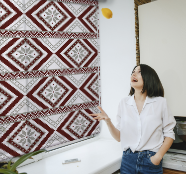 Rullegardin mønster geometrisk tekstil mønster - TenStickers