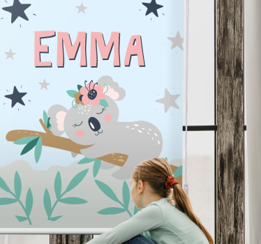 Baby koala med navn mørklægningsgardiner børn - TenStickers