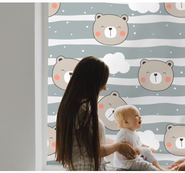 Bjørne og skyer rullegardin - TenStickers