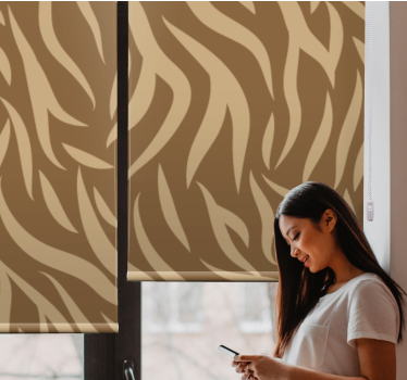 Brun og beige tiger hud mønster børn rullgardin - TenStickers