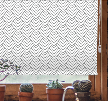Gråt chevron-design rullegardin til badeværelse - TenStickers