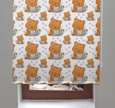 Dejlige kat par spille børn rullgardin - TenStickers
