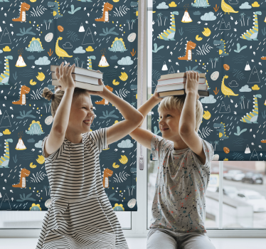 Dinosaurer og palmer rullegardin - TenStickers