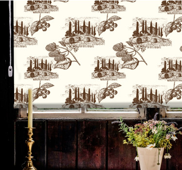 Elegant grapevine mønster vintage rullegardin - TenStickers