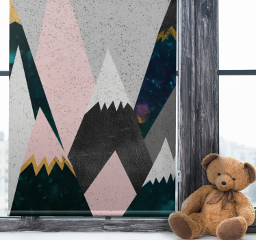 Farverige bjerge sjovt design børn rullgardin - TenStickers