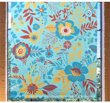 Forårsblomster flerfarvet rullegardin - TenStickers