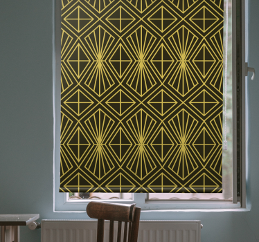 Geometrisk art deco mønster guld mere vintage rullgardin - TenStickers