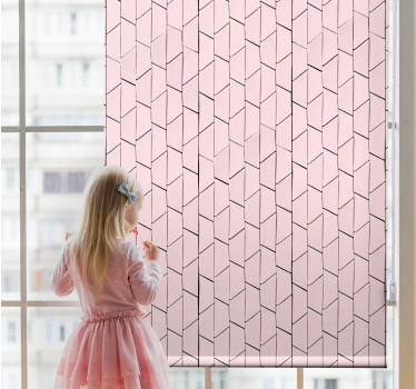 Lyserødt geometrisk mønstret design rullegardin mønster - TenStickers