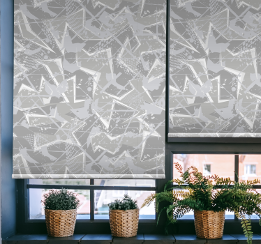 Geometriske grå mønstre rullegardin mønster - TenStickers