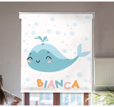 Glad hval med navn rullgardin kunst - TenStickers