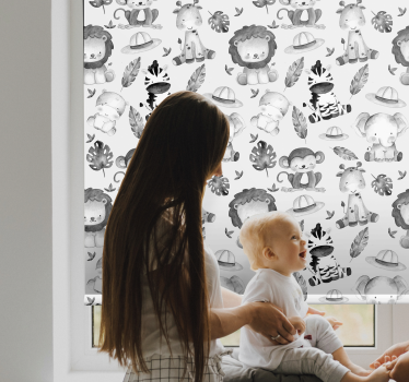 Grå babydyr mørklægningsgardiner børn - TenStickers