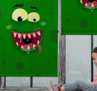 Grøn monster sjov børn rullegardin - TenStickers