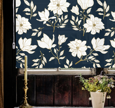 Hvide blomster originale Rullegardiner - TenStickers
