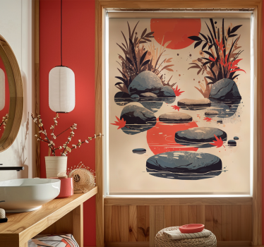 Inspiration japansk stil rullegardin til badeværelse - TenStickers