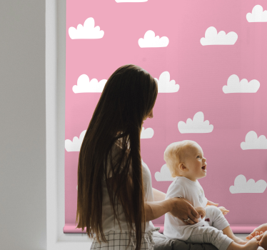 Lyserødt mønster sky rullegardin - TenStickers