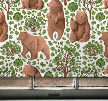 Med fauna træ dyr Rullegardin - TenStickers