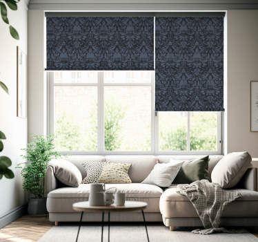 Mørke damask ornamenter klassisk rullegardin - TenStickers