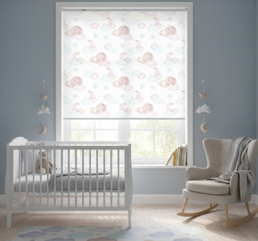 Mørklægningsgardiner børn akvarel baby måne - TenStickers
