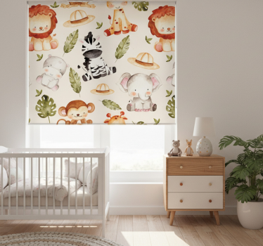 Mørklægningsgardiner børn beige safari - TenStickers