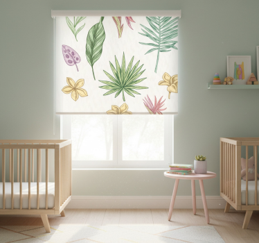 Mørklægningsgardiner børn blomster og palmer - TenStickers