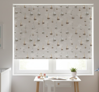 Mørklægningsgardiner børn elegant sejlbådmønster - TenStickers