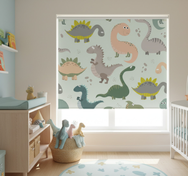 Mørklægningsgardiner børn glade dinosaurer - TenStickers