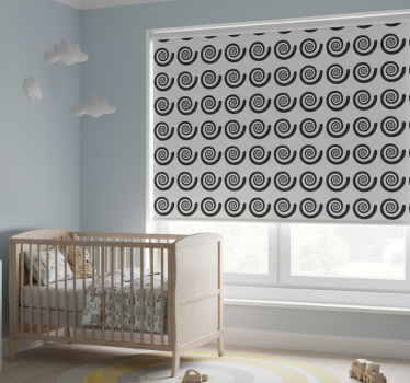 Mørklægningsgardiner børn hypnotisk sort hvid spiral - TenStickers