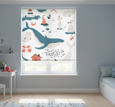 Mørklægningsgardiner børn i havet - TenStickers