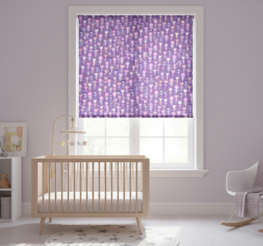 Mørklægningsgardiner børn i lilla blomsterdesign - TenStickers