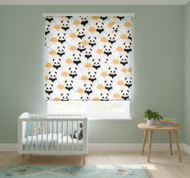 Mørklægningsgardiner børn med panda patchwork design - TenStickers
